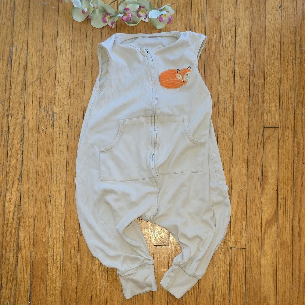 Adorable Fox Embroidered Sleeveless Jumpsuit